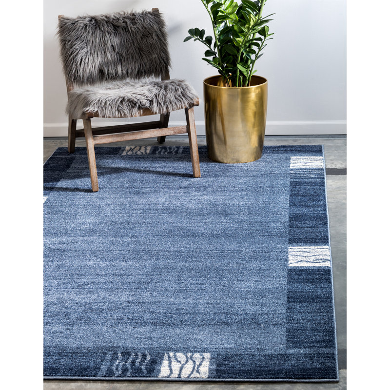 Orren Ellis Christi Abstract Light Blue Rug & Reviews Wayfair